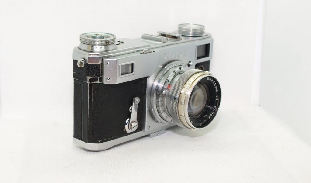 Vintage Soviet Kiev II camera with Jupiter-8 lens