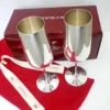 Two Robbe & Berking Maybach champagne flutes silver plated set